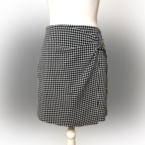 Skies Are Blue Dresses & Skirts - Skies Are Blue Black and White Ruched Mini Pencil Skirt Women Small